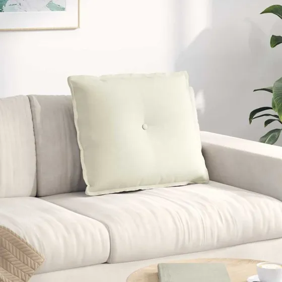 vidaXL Rygpude Creme 60 x 50 cm Cordfløjl