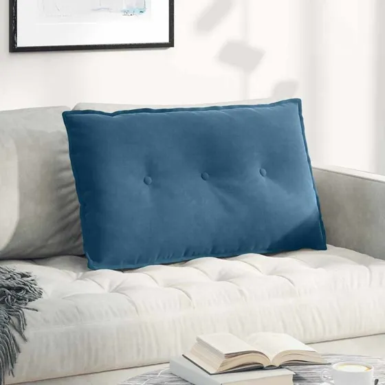 vidaXL Rygpude Blå 80 x 50 cm Cordfløjl