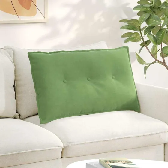 vidaXL Rygpude Lys Grøn 80 x 50 cm Cordfløjl