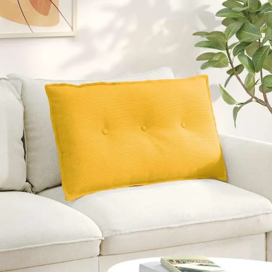 vidaXL Rygpude Lys Gul 80 x 50 cm Velourstof