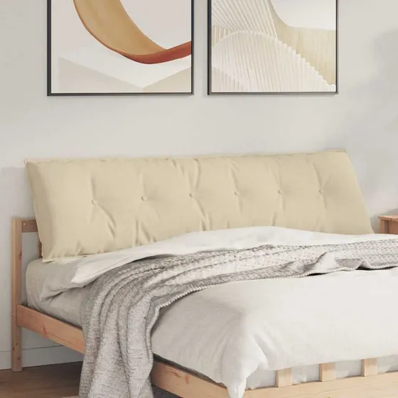 vidaXL Rygpude Creme 180 x 19 x 50 cm