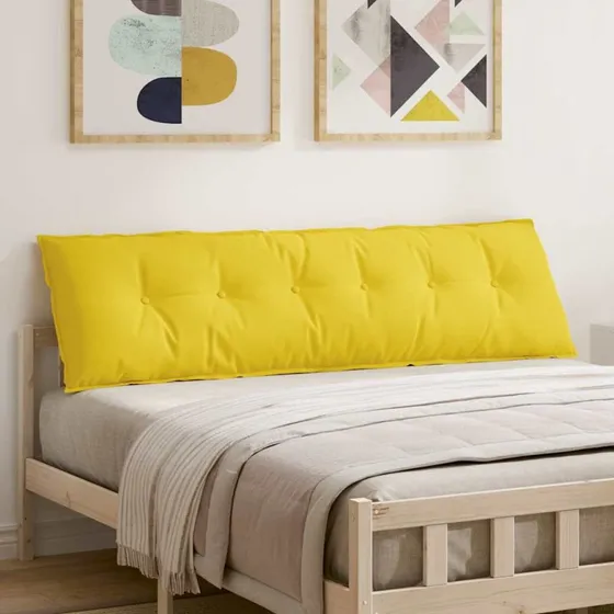 vidaXL Rygpude Lys Gul 180 x 19 x 50 cm