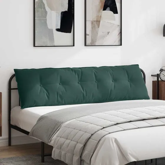 vidaXL Rygpude Mørkegrøn 180 x 50 cm Cordfløjl