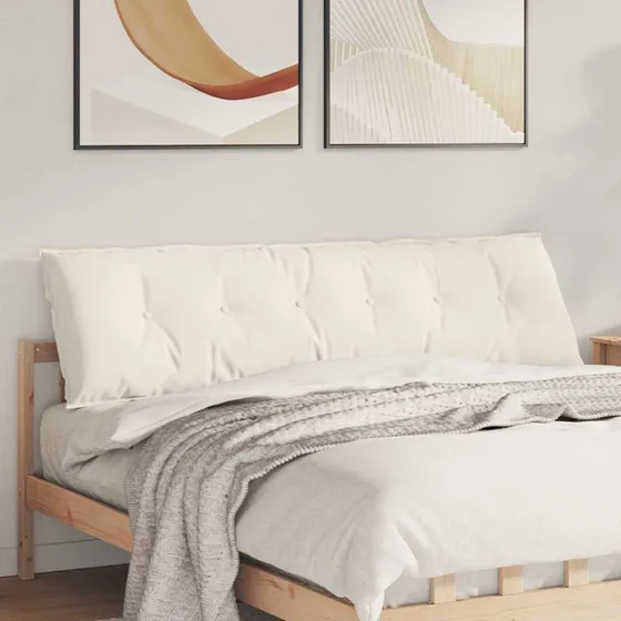 vidaXL Rygpude Creme 180 x 50 cm Velourstof