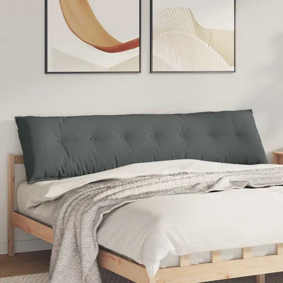 vidaXL Rygpude Mørkegrå 200 x 19 x 50 cm