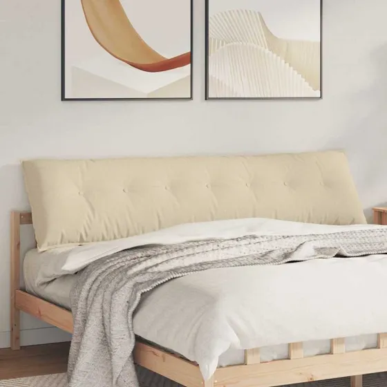 vidaXL Rygpude Creme 200 x 19 x 50 cm