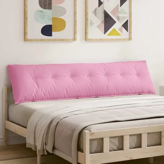 vidaXL Rygpude Lyserød 200 x 19 x 50 cm Stof
