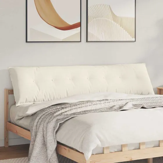 vidaXL Rygpude Creme 200 x 50 cm Velourstof