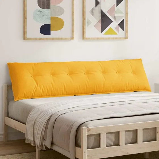 vidaXL Rygpude Lys Gul 200 x 50 cm Velourstof