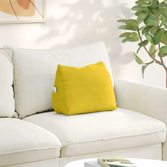 vidaXL Rygpude Gul 45 x 20 x 35 cm Velourstof