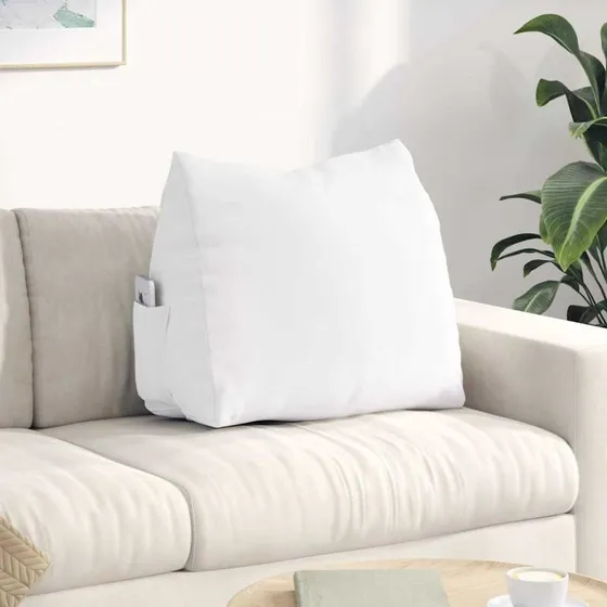 vidaXL Rygpude Hvid 60 x 20 x 50 cm Stof