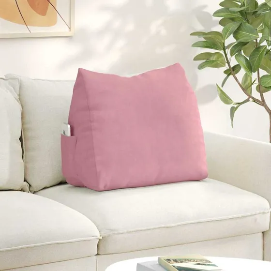vidaXL Rygpude Lyserød 60 x 20 x 50 cm Velourstof