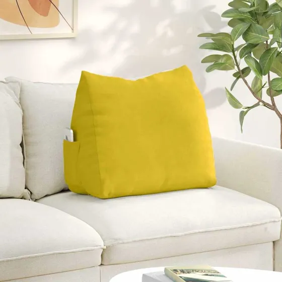 vidaXL Rygpude Gul 60 x 20 x 50 cm Velourstof