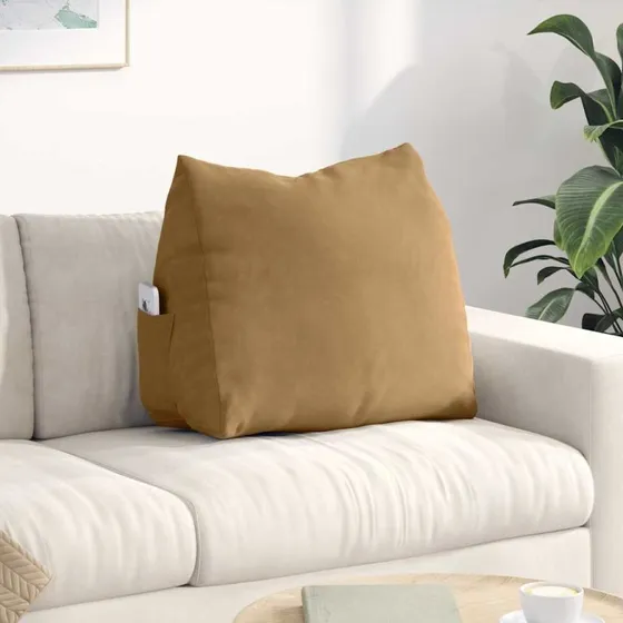 vidaXL Rygpude Brun 60 x 20 x 50 cm Cordfløjlsstruktur