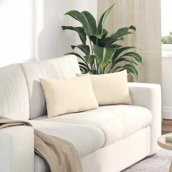 vidaXL Sofapuder 2 stk Creme 50 x 30 cm Velourstof