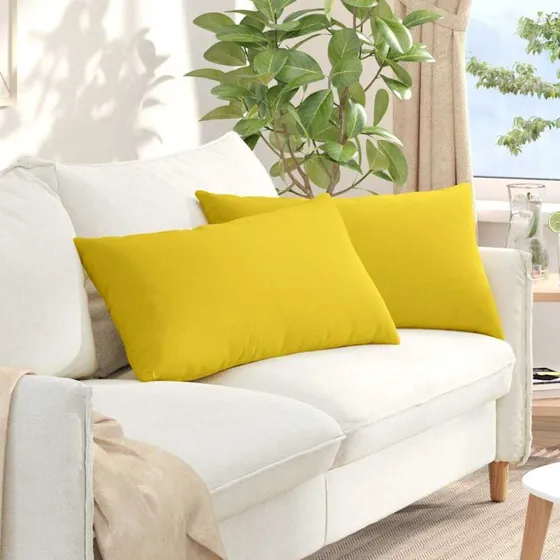 vidaXL Sofapuder 2 stk, Lysegul, 80 x 40 cm