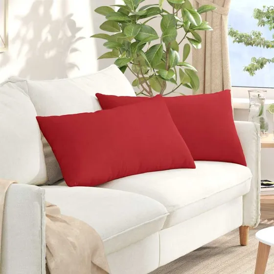 vidaXL Sofapuder 2 stk Rød 80 x 40 cm Stof