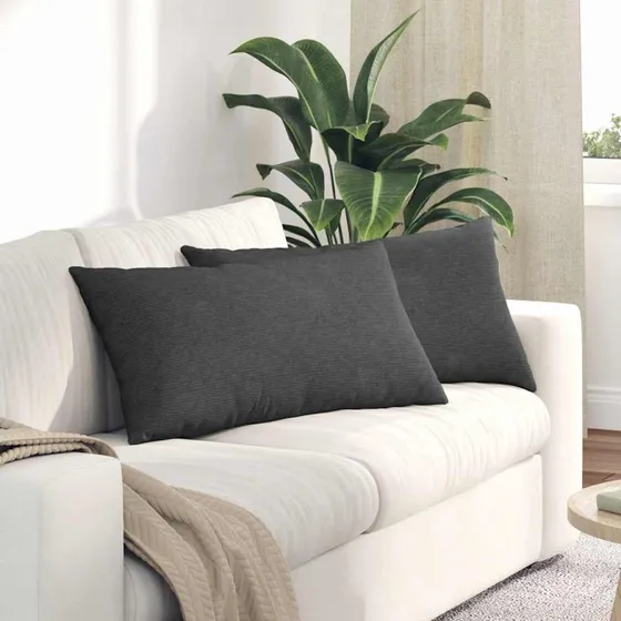 vidaXL Sofapuder 2 stk Mørkegrå 80 x 40 cm Velourstof