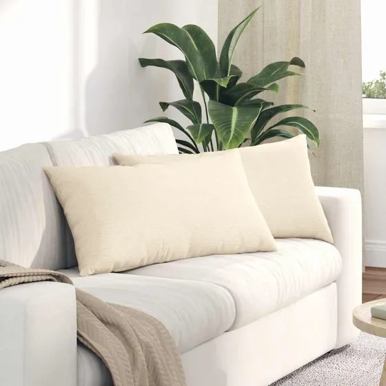 vidaXL Sofapuder 2 stk Creme 80x40 cm Velourstof