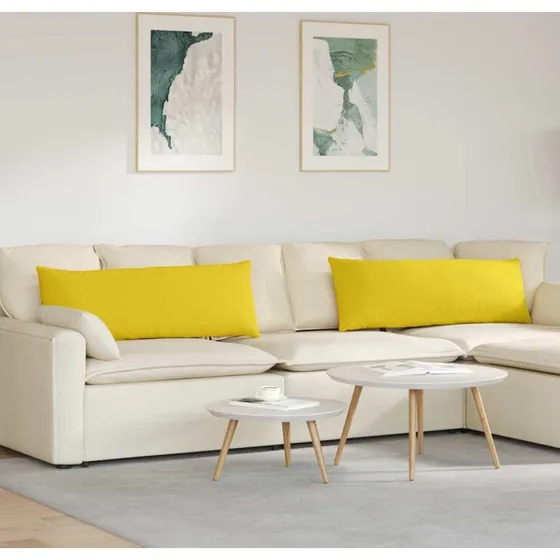 vidaXL Sofapuder 2 stk, Lysegul, 120 x 40 cm