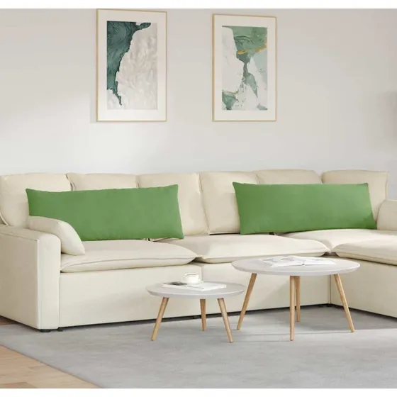 vidaXL Sofapuder 2 stk Lysegrøn 120 x 40 cm Velourstof
