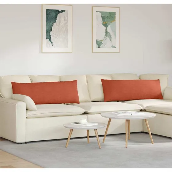 vidaXL Sofapuder 2 stk Rød Orange 120 x 40 cm Velour