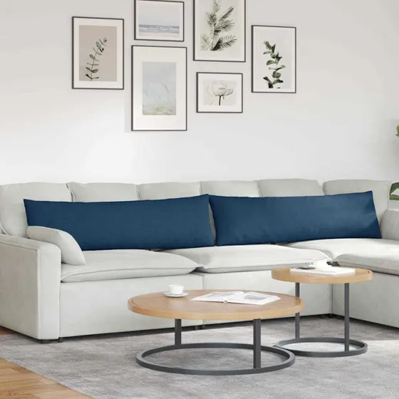 vidaXL Sofapuder 2 stk, Blå, 145 x 40 cm