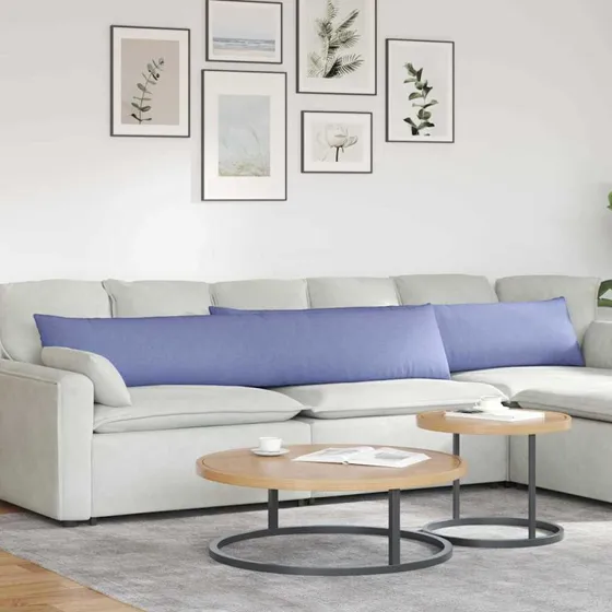 vidaXL Sofapuder 2 stk, 200 x 40 cm, Jeansblå, Stof
