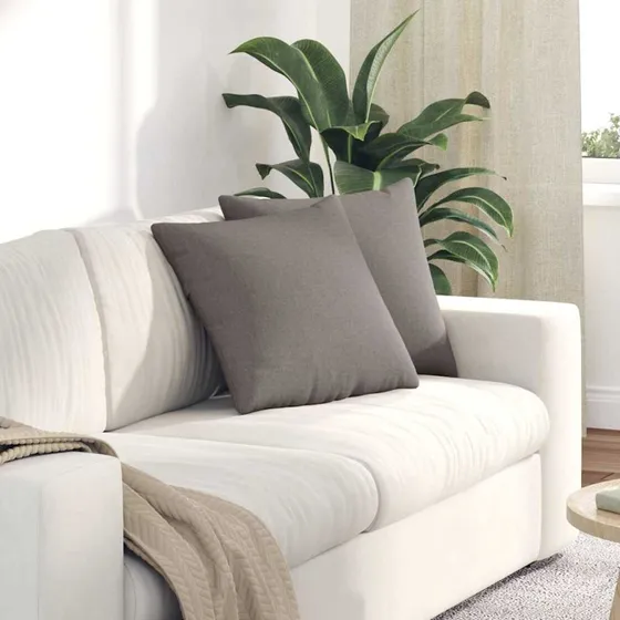 vidaXL Sofapuder 2 stk Gråbrun 45 x 45 cm Stof