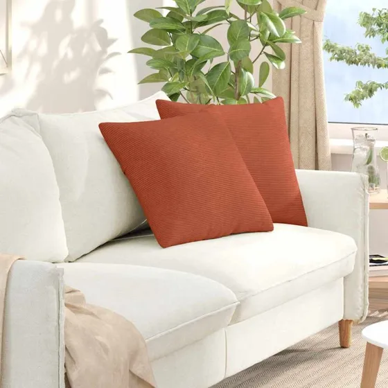 vidaXL Sofapuder 2 stk Rød Orange 50 x 50 cm Velourstof