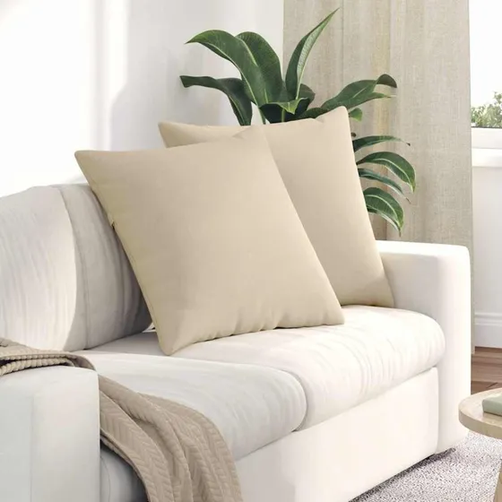 vidaXL Sofapuder 2 pcs Creme 60 x 60 cm Stof