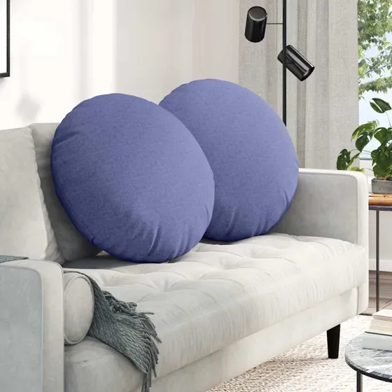 vidaXL Sædepuder 2 stk, Jeans blå, Ø80 x 29 cm, Stof