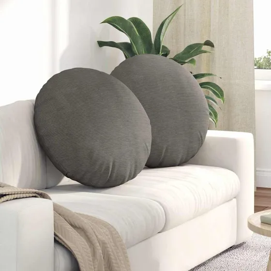 vidaXL Sædepuder 2 stk Lysegrå Ø 80 cm Velourstof