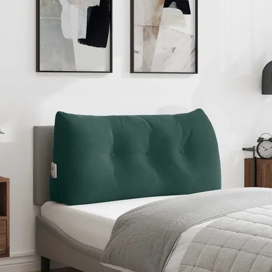 vidaXL Rygpude Mørkegrøn 100 x 24 x 50 cm Fløjl