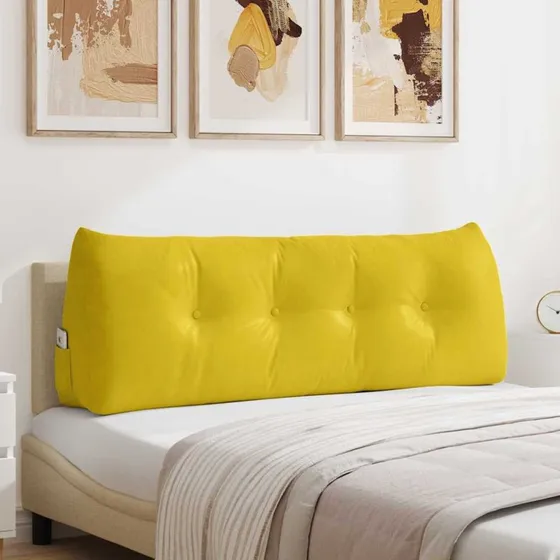 vidaXL Rygpude Gul 140 x 24 x 50 cm Fløjl