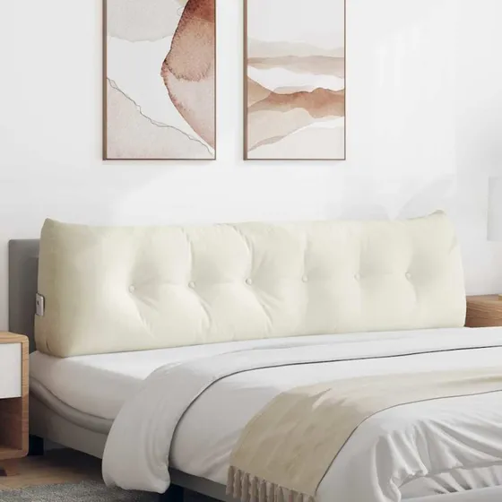 vidaXL Rygpude Creme 180 x 24 x 50 cm Fløjl