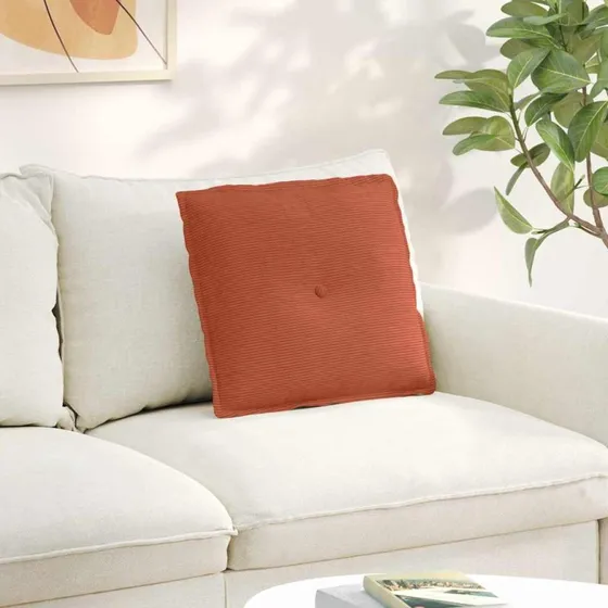 vidaXL Rygpude Rød Orange 50 x 45 cm Velourstof