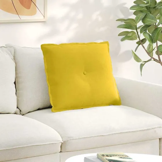 vidaXL Rygpude Gul 60 x 50 cm Cordfløjl