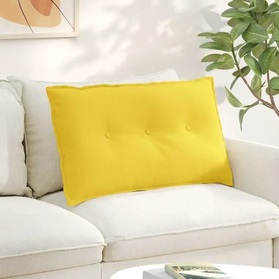 vidaXL Rygpude Lys Gul 80 x 19 x 50 cm Stof
