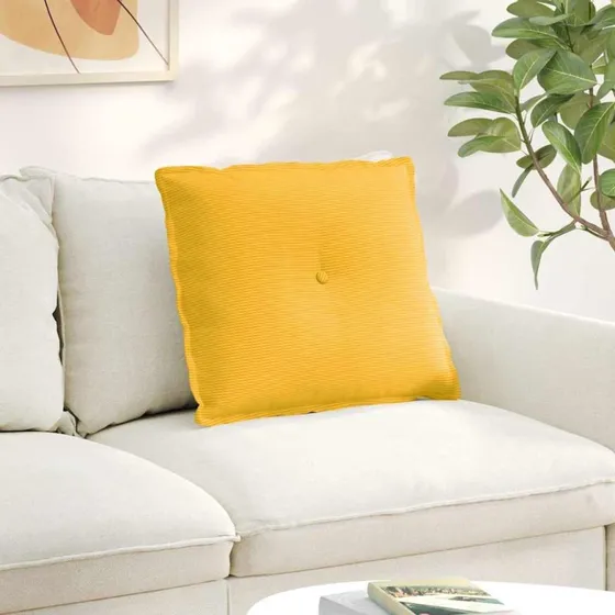 vidaXL Rygpude Lys Gul 60x50 cm Velourstof