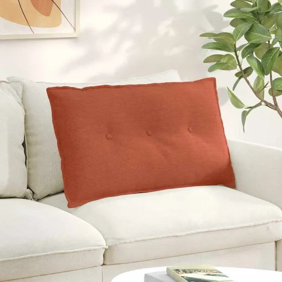 vidaXL Rygpude Rød Orange 80 x 50 cm Velourstof