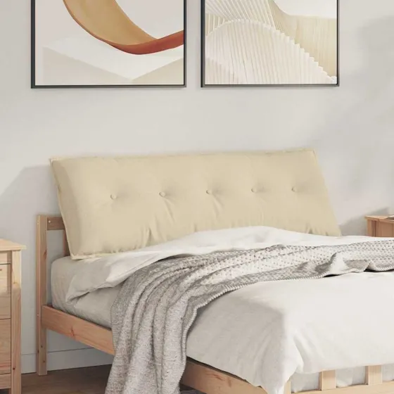 vidaXL Rygpude Creme 140 x 19 x 50 cm