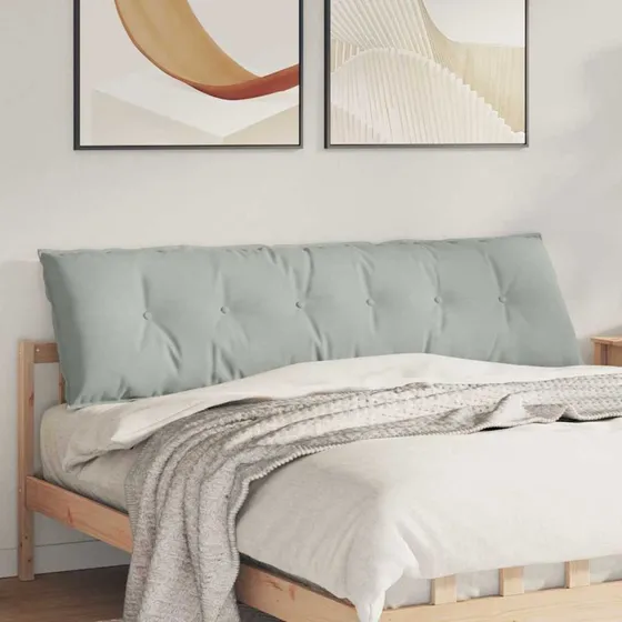 vidaXL Rygpude Lysegrå 180 x 50 cm Cordfløjl