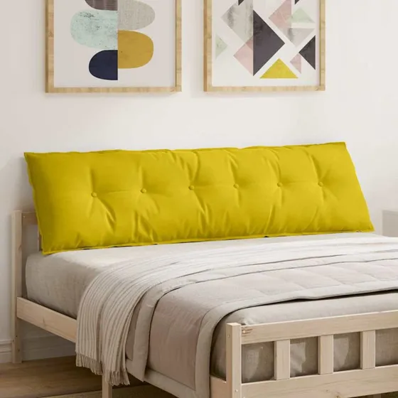 vidaXL Rygpude Gul 180 x 50 cm Cordfløjl