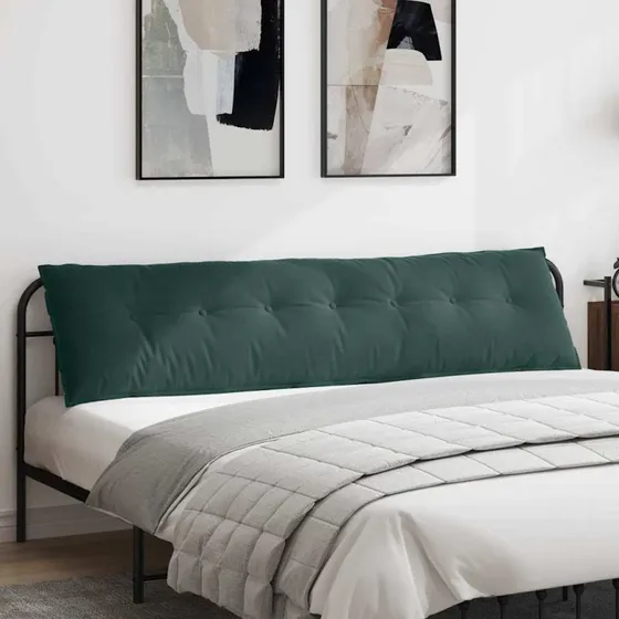 vidaXL Rygpude Mørkegrøn 200 x 50 cm Cordfløjl