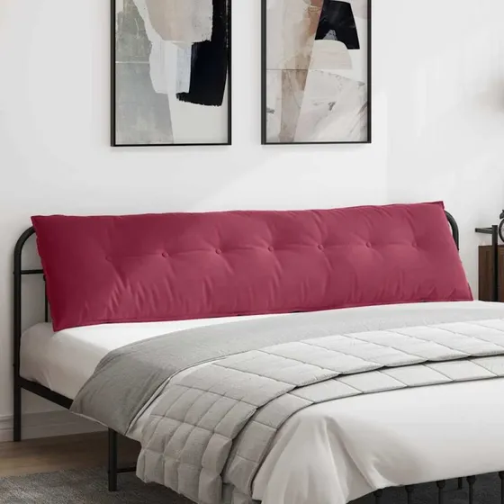 vidaXL Rygpude Vinrød 200 x 50 cm Cordfløjl