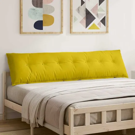 vidaXL Rygpude Gul 200 x 50 cm Cordfløjl