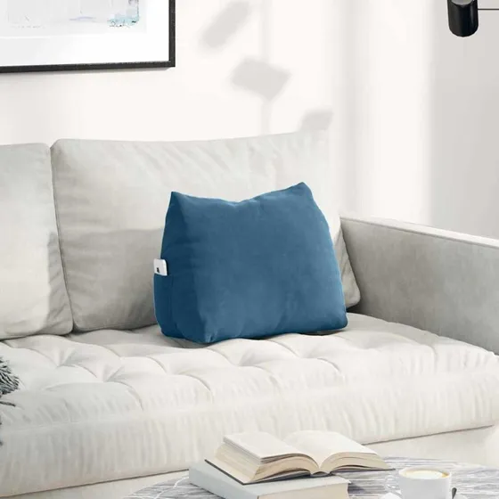 vidaXL Rygpude Blå 45 x 20 x 35 cm Cordfløjlsstruktur