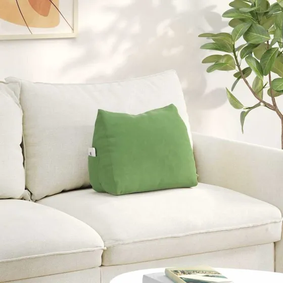 vidaXL Rygpude Lys grøn 45 x 20 x 35 cm Velourstof