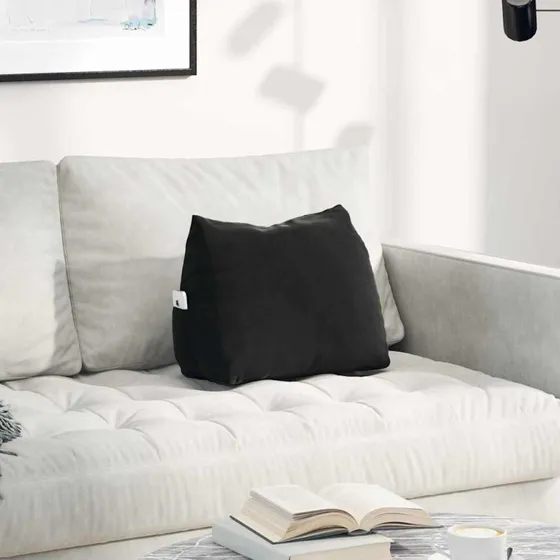 vidaXL Rygpude Sort 45 x 20 x 35 cm Cordfløjlsstruktur